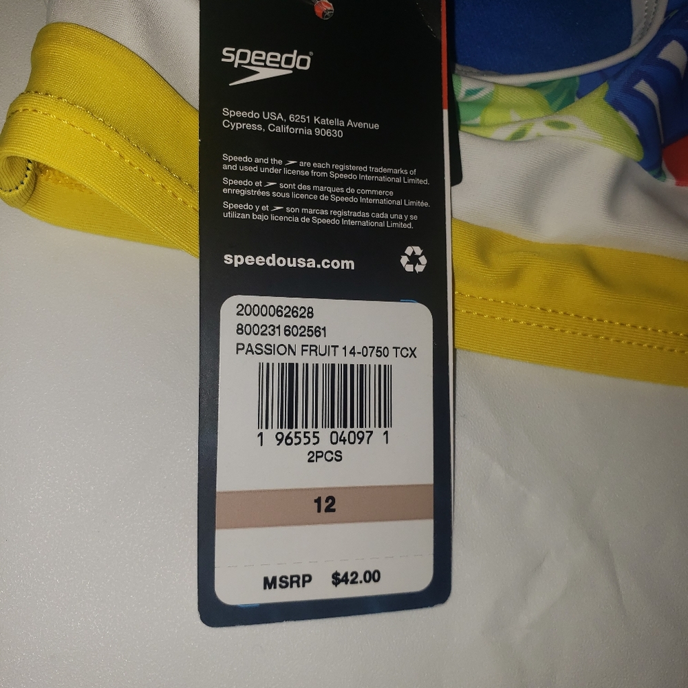 SpeedoGirls' Print Block Two Piece Bikini Set (Big Kid) - Picture 2 of 6
